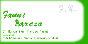 fanni marcso business card